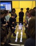 High school students interacting with the Anatomage Table