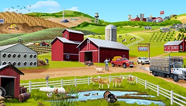 ToxTown interactive farm scene