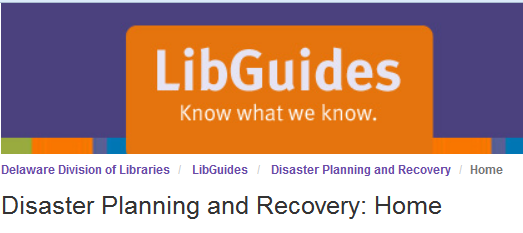 Disaster Planning and Recovery LibGuide logo