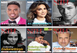 Covers of MedlinePlus Magazine