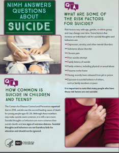 NIMH Answers Questions about Suicide publication cover