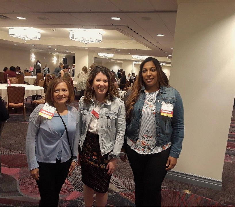 Health Professions Coordinator, Erin Seger with Lehigh Valley, PA CHWs, Gloria Rivera and Yendira Rosario at the Unity CHW Conference