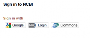 NCBI Log in graphic