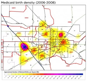 Medicaid birth map 2006-08