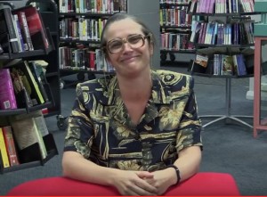 Photo of librarian links to Nowra library video
