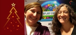 Cindy Olney and Karen Vargas at the American Evaluation Association's 2015 Conference