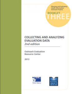 Cover of NEO's Booklet 3 on collecting and analyzing evaluation data