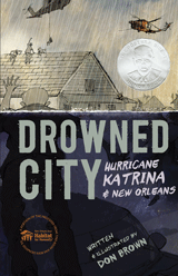 Cover of Drowned City: Hurricane Katrina and New Orleans graphic novel.