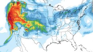 Smoke traveling across America from California