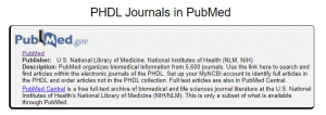 PubMed in PHDL