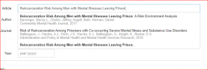 Reincarceration Article Citation Match