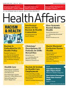 Cover of February 2022 issue of Health Affairs