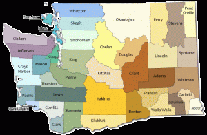 Washington State Map with Counties