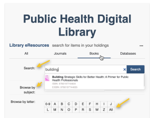 Screenshot of PHDL Search Box for eBooks