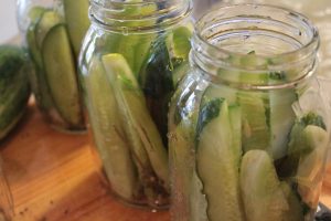 jars of soon to be pickles