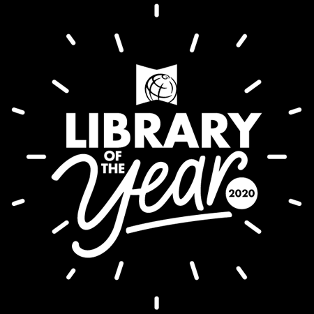Seattle Public Library logo, Library of the Year 2020
