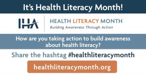 Health Literacy Month banner in english