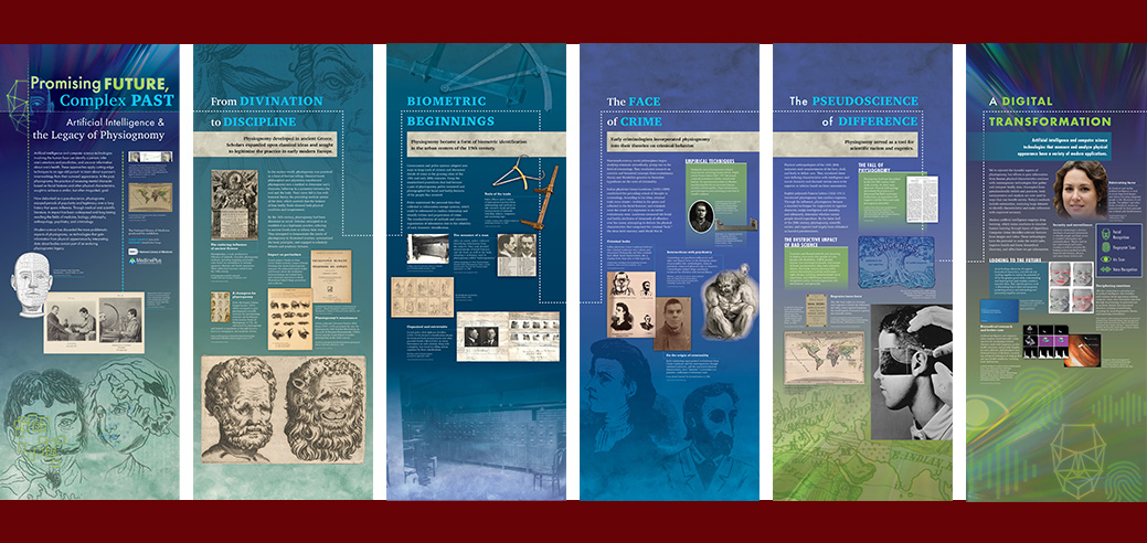 Collage of the six banners used in the traveling exhibition