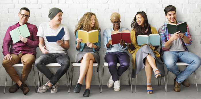 image of people reading