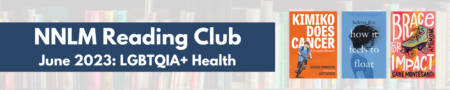 banner with text announcing June reading club and images of 3 books
