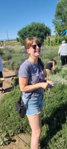 Photo of Kathryn Vela at a lavender farm