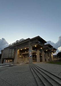 Brutalist style building.