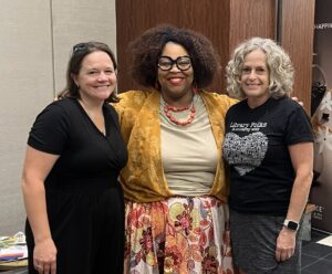 Jessi Van Der Volgen (NTO), Shanna Hastie (R2),  and Margie Sheppard (NTO) representing NNLM at the ARSL Conference