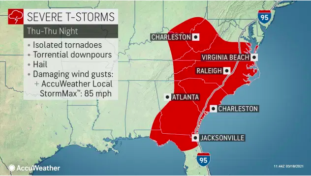 AccuWeather local StormMax 85 mph.